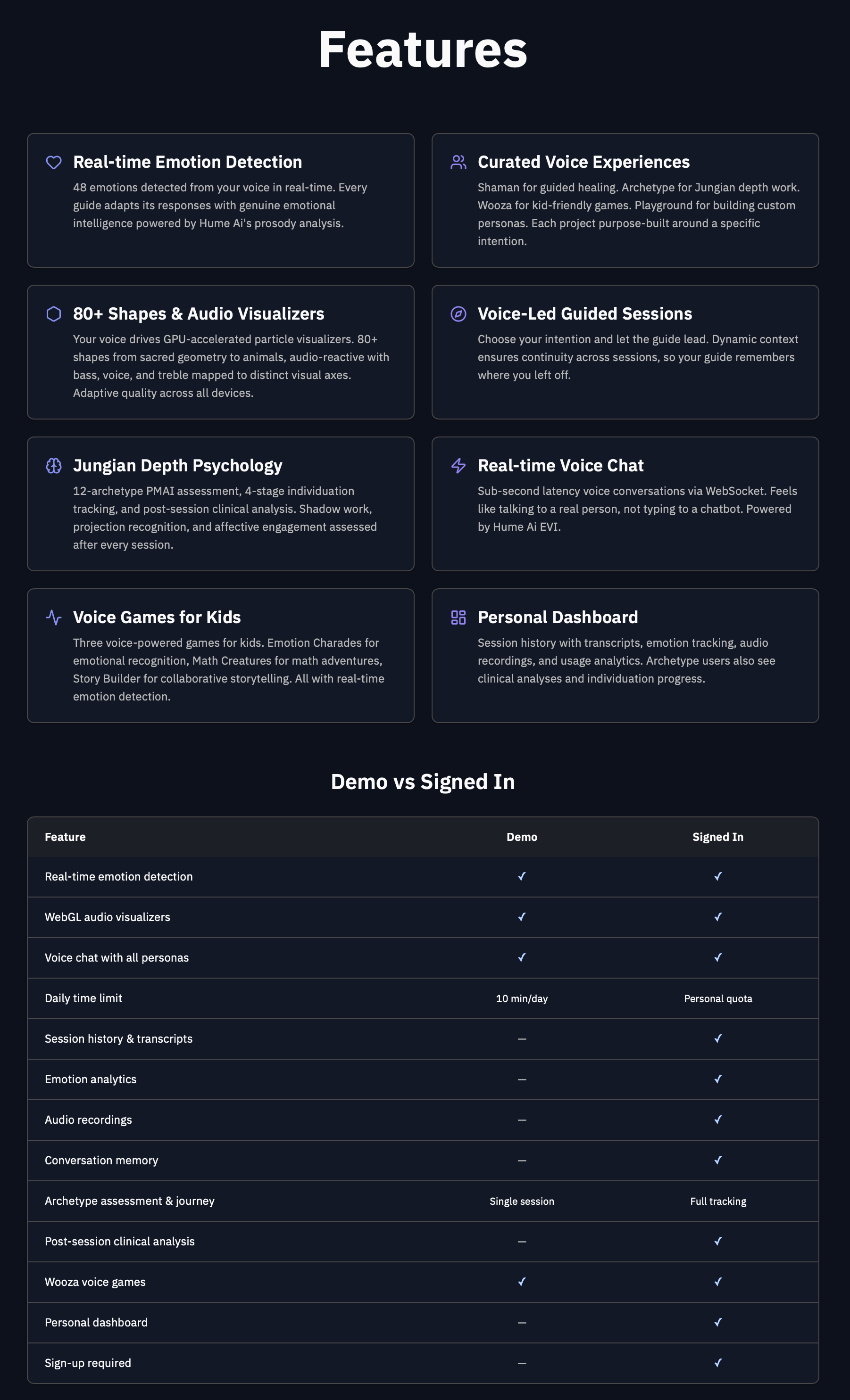 HumeChat feature overview